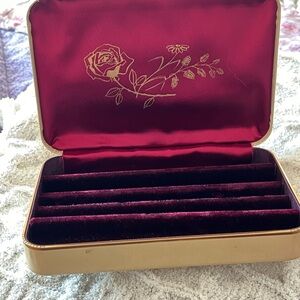 Elegant Red and Gold Jewelry Box